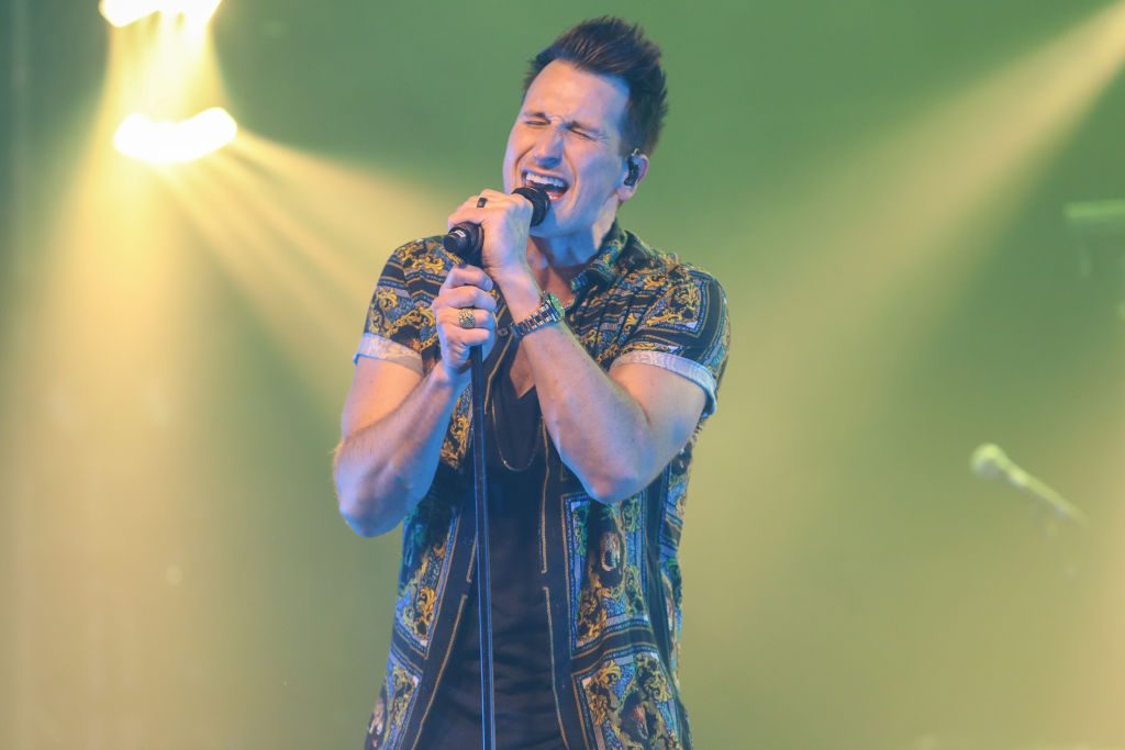BATON ROUGE, LOUISIANA - FEBRUARY 21: Russell Dickerson performs during 'The Way Back Tour' at the ...