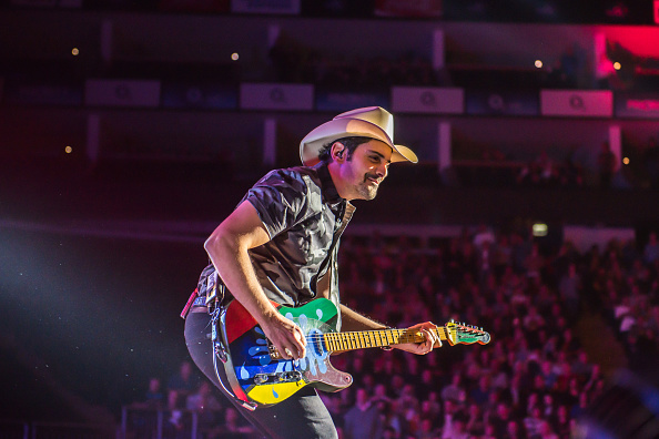 LONDON, ENGLAND - OCTOBER 12: (EDITORIAL USE ONLY) Brad Paisley performs on stage at The O2 Arena o...