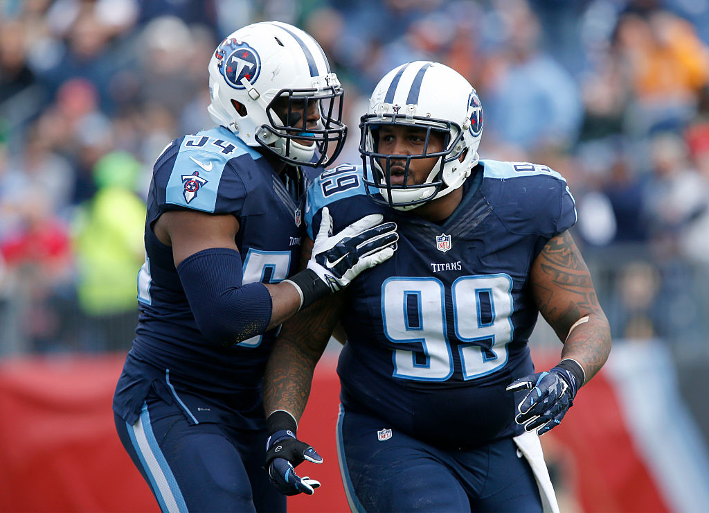 NASHVILLE, TN - DECEMBER 6:  Avery Williamson #54 and Jurrell Casey #99 of the Tennessee Titans cel...