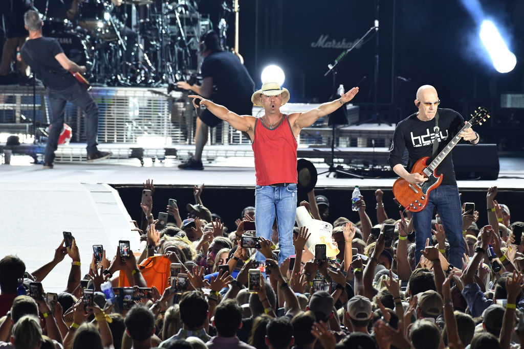 ATLANTA, GA - MAY 26:  Kenny Chesney performs in concert during "Trip Around The Sun" tour at Merce...