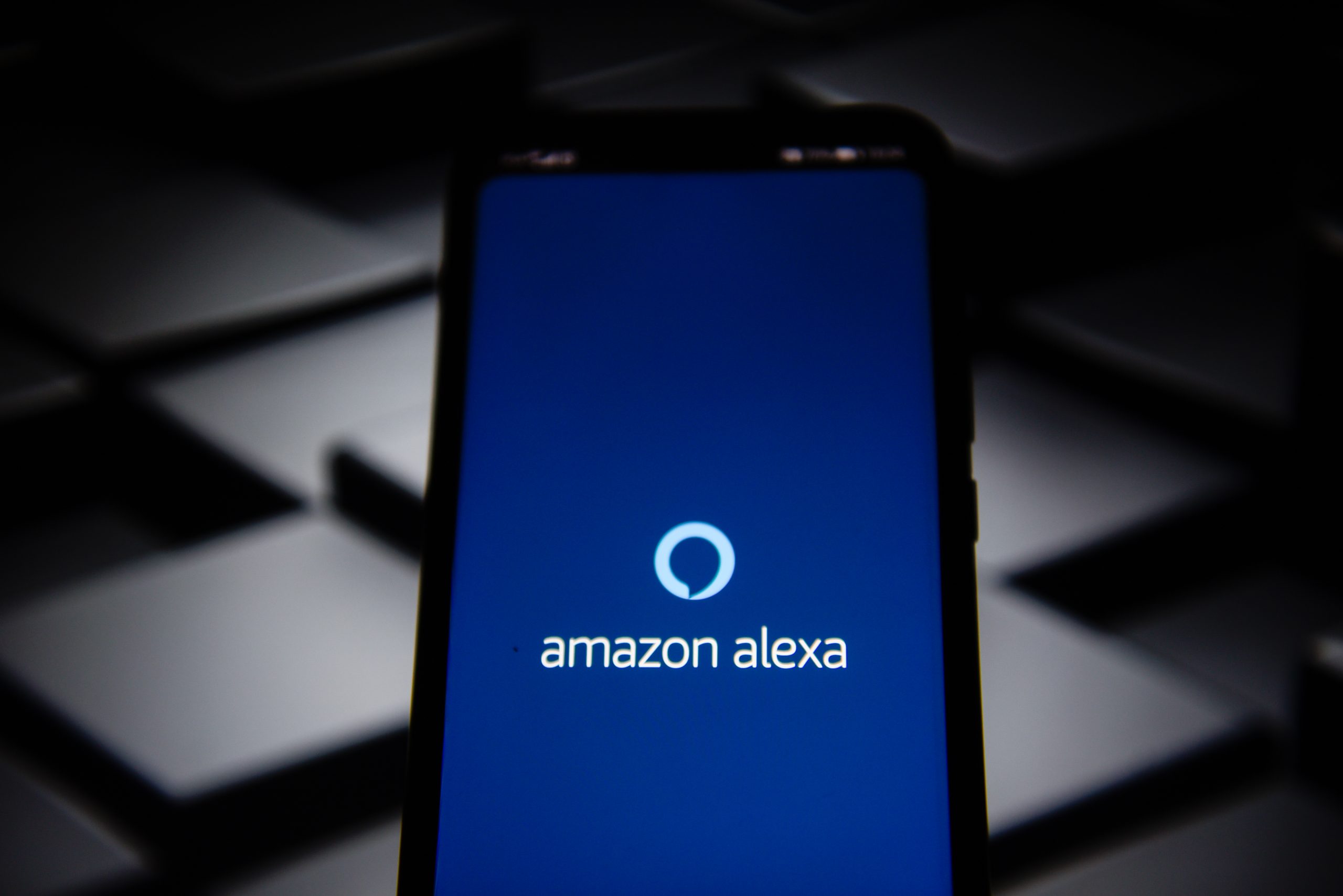 POLAND - 2019/11/22: In this photo illustration a Amazon Alexa app seen displayed on a smartphone. ...