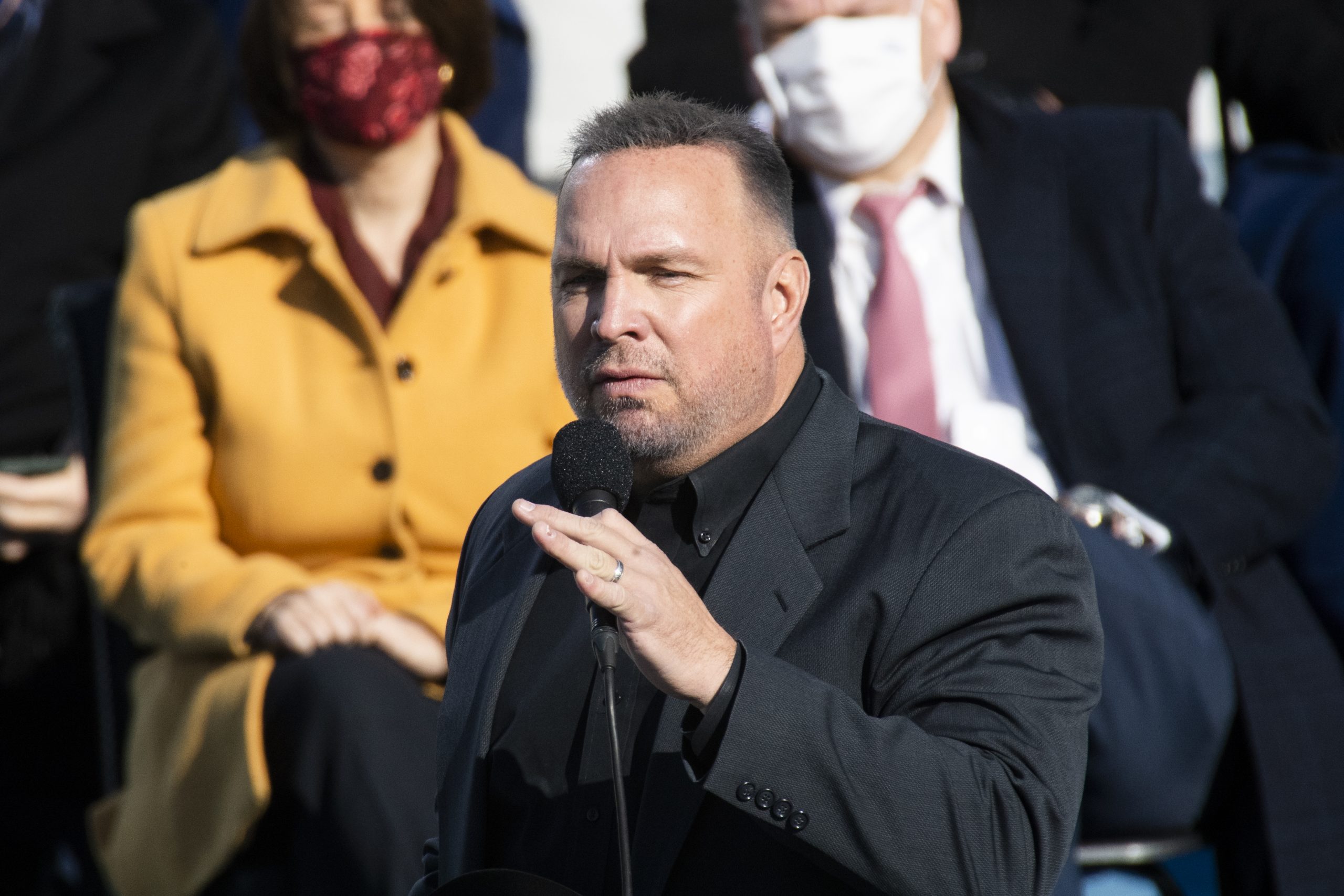 UNITED STATES - JANUARY 20: Garth Brooks performs  at the inauguration after Joe Biden was sworn in...
