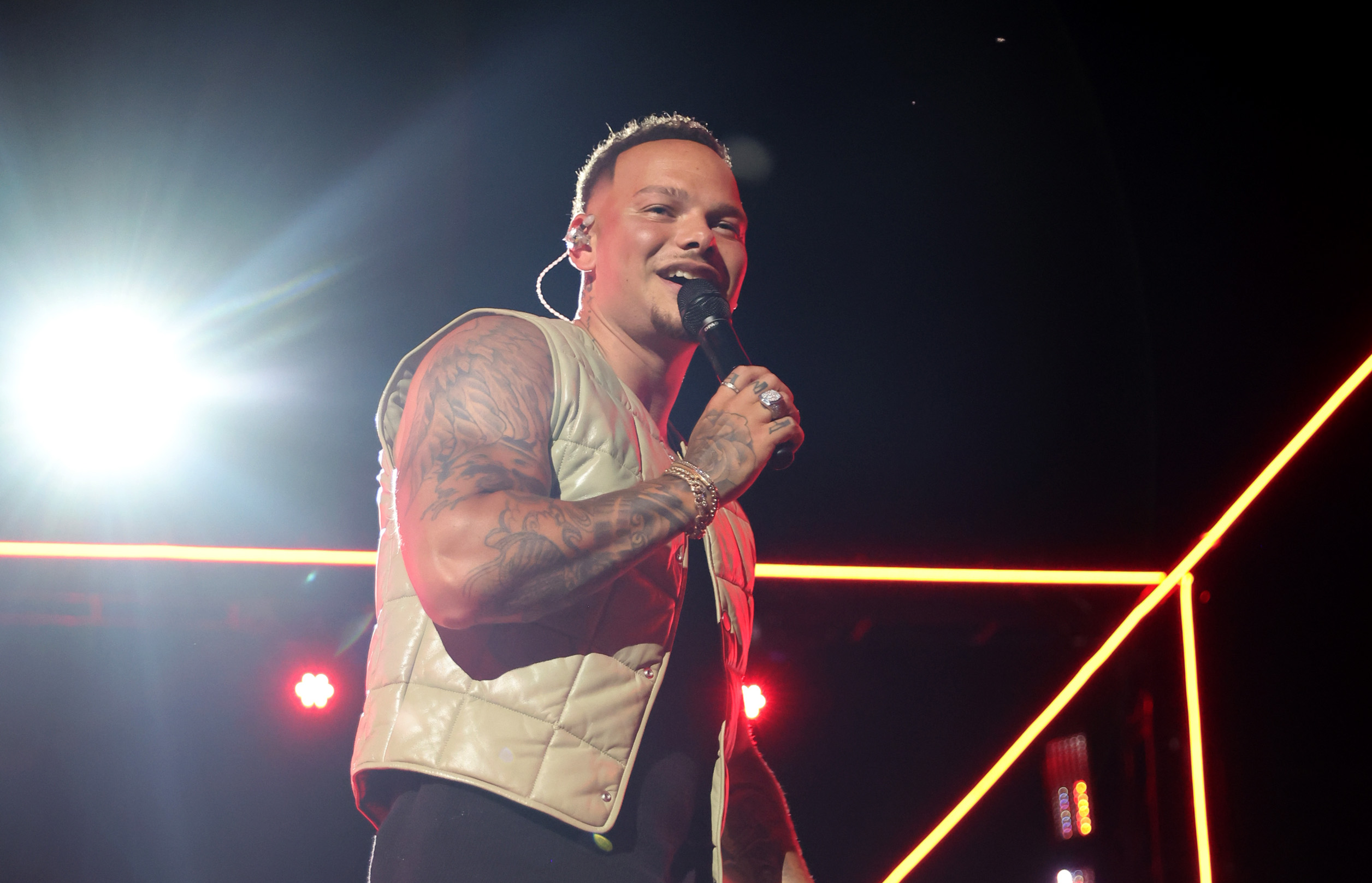 UNSPECIFIED: In this image released on August 28, Kane Brown performs for the 2022 MTV VMAs broadca...