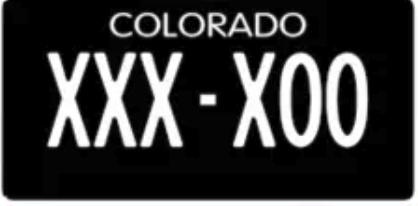 Colorado license plates...