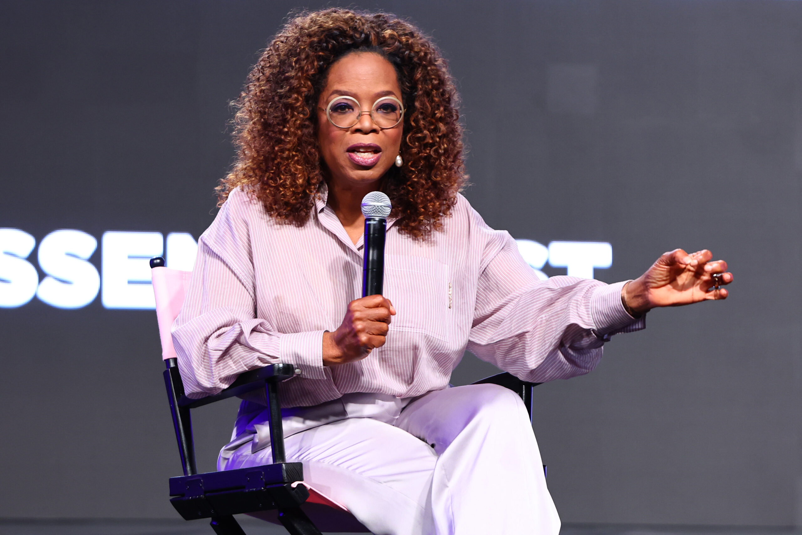 NEW ORLEANS, LOUISIANA - JUNE 30: Oprah Winfrey speaks onstage during the 2023 ESSENCE Festival Of ...