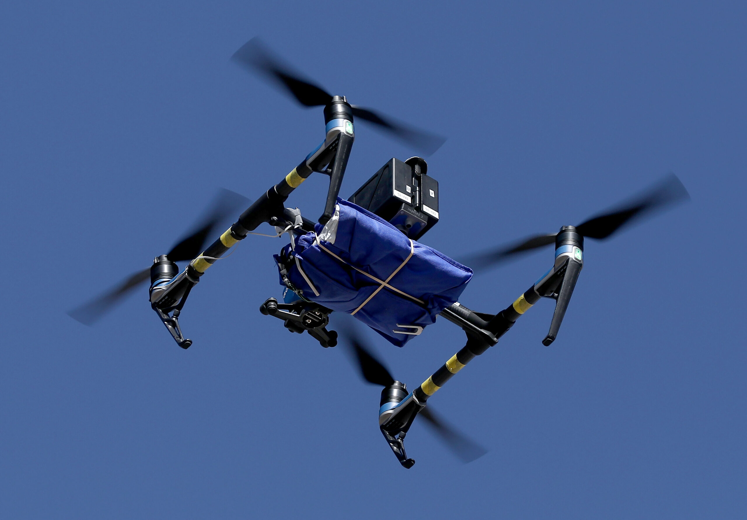 EL PASO, TEXAS - NOVEMBER 17: A test flight is flown by a DroneUp pilot in preparation for drone de...