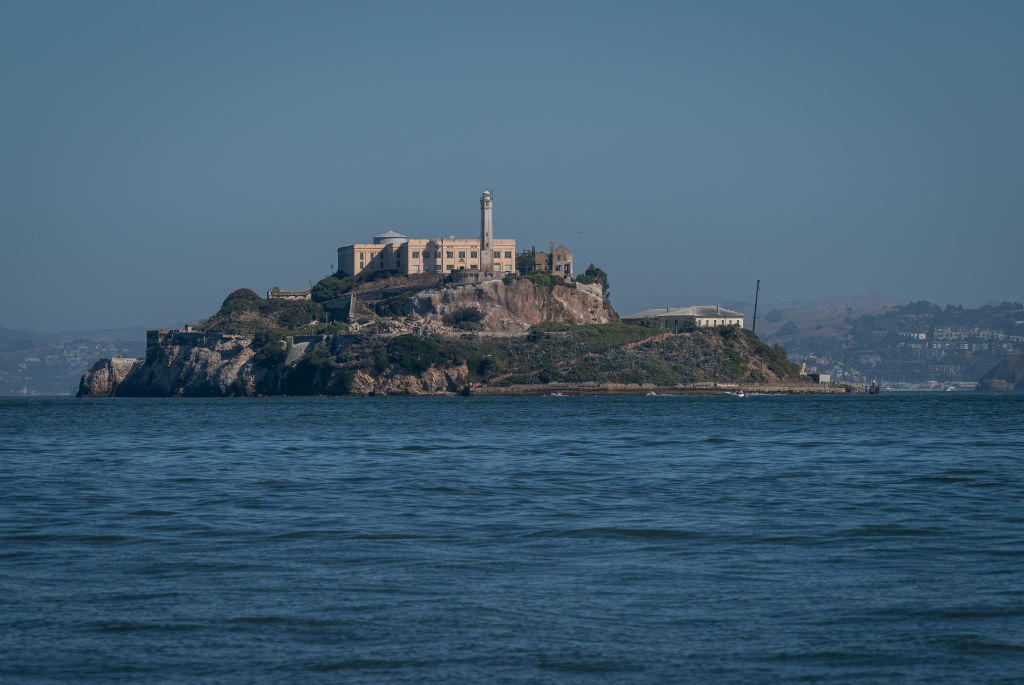 SAN FRANCISCO, CALIFORNIA - AUGUST 16: A general view of Alcatraz Island on August 16, 2024 near Sa...