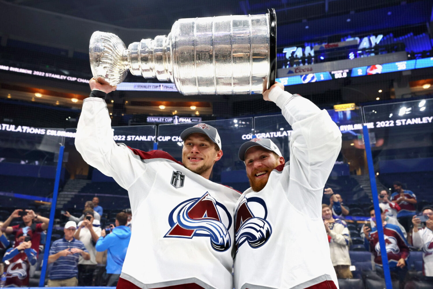 Erik Johnson and Gabriel Landeskog...