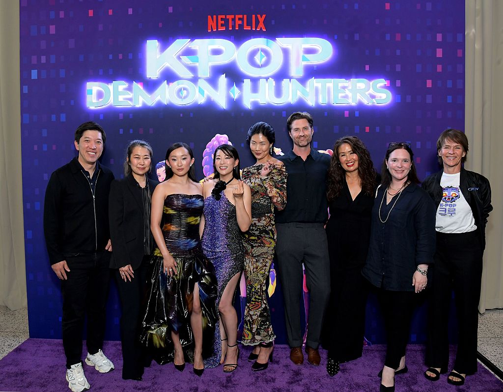 LOS ANGELES, CALIFORNIA - JUNE 16: (L-R) Dan Lin, Chairman of Film, Netflix, Maggie Kang, Ji-young ...