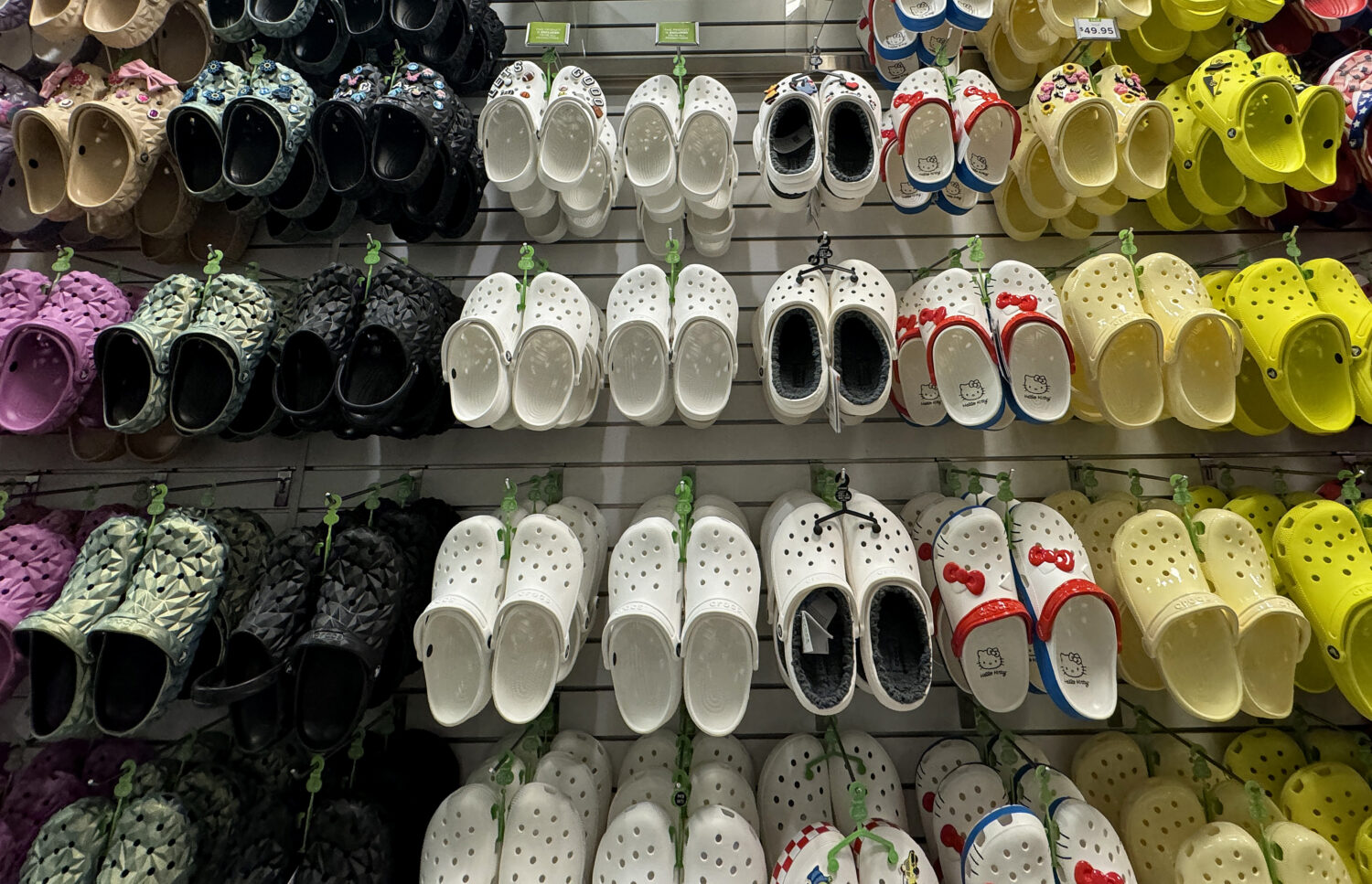 MILPITAS, CALIFORNIA - MAY 07: Crocs shoes are displayed in a Crocs store at the Great Mall Milpita...
