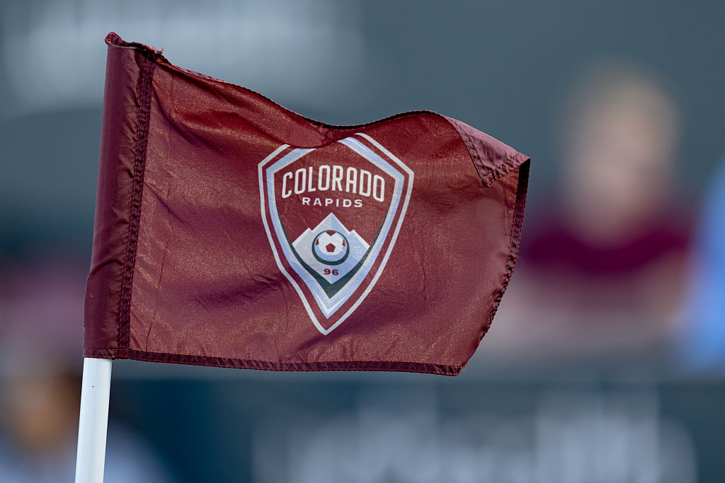 COMMERCE CITY, CO - MAY 10: Colorado Rapids corner flag during a game between San Jose Earthquakes ...