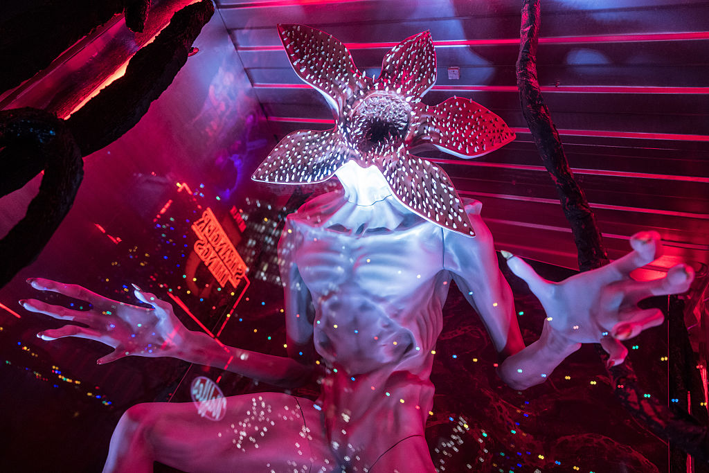 BERLIN, GERMANY - DECEMBER 10: A Demogorgon is pictured at the "Stranger Things"-themed "Hawkins Ch...