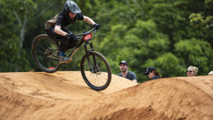 Biking on pump tracks....