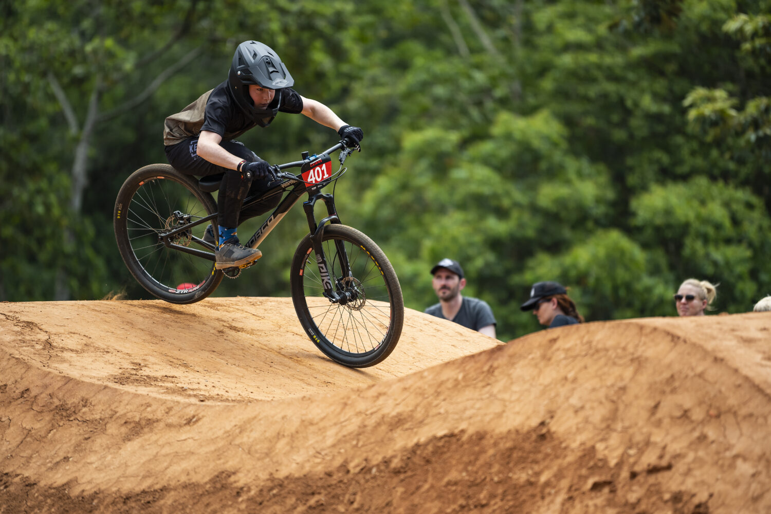 Biking on pump tracks....