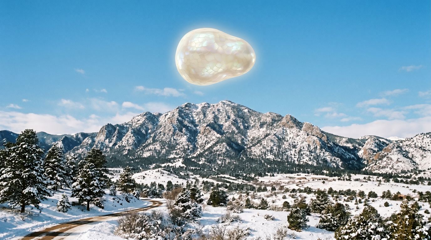 Artistic rendering of the 'potato-shaped' UAP reportedly seen over Cheyenne Mountain in February 20...