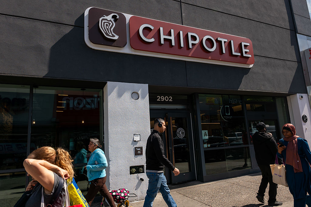 NEW YORK, NEW YORK - APRIL 23: A Chipotle store stands in the Bronx on April 23, 2025 in New York C...