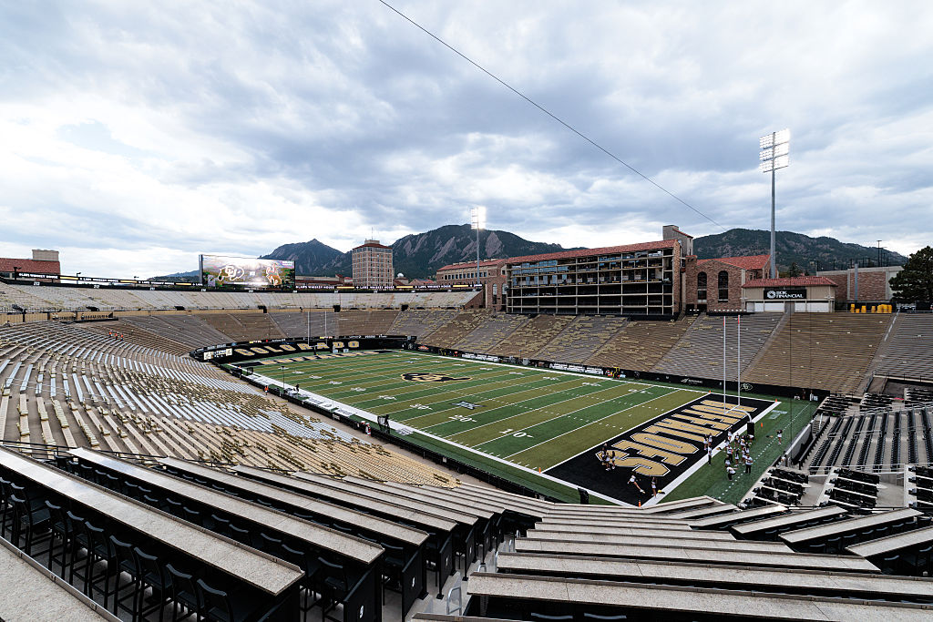 BOULDER, COLORADO - SEPTEMBER 20: A general view of the stadium prior to the game between the Color...